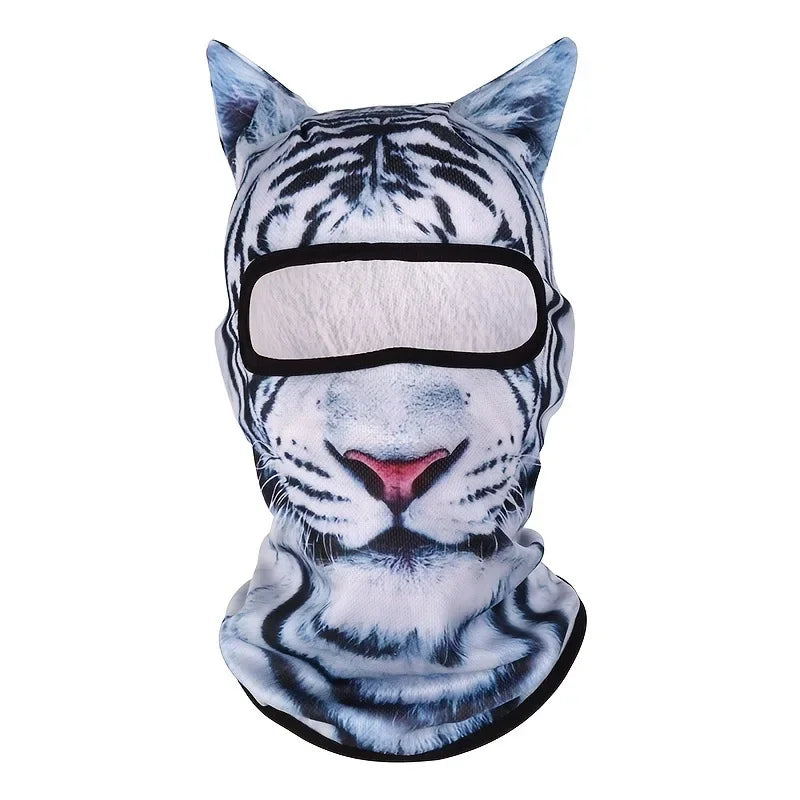 Cute 3D Cat Balaclava Full Face Hood for Men Women, Animal Ski Mask for Snowboard Motocross, Winter Warm Face Cover Gift